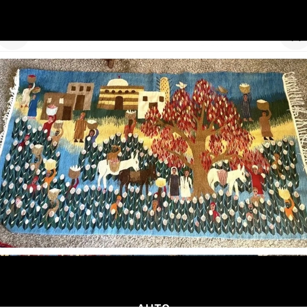 Egyptian wall hanging rug handwoven